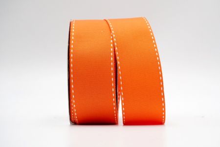 Fita de gorgorão com costura lateral laranja-branca_K584-1-150075