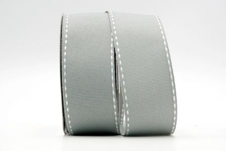 Ruban gros-grain à couture latérale gris-blanc_K584-1-1