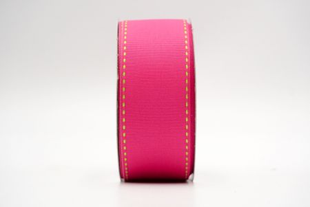 Hot Pink-Green Stitched Side Grosgrain Ribbon_K584-18