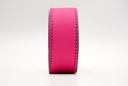 Hot Pink-Black Stitched Side Grosgrain Ribbon_K584-2