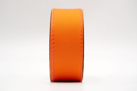 Orange-Pink Stitched Side Grosgrain Ribbon_K584-21