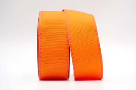Orange-Pink gesticktes Seiten-Ripsband_K584-21