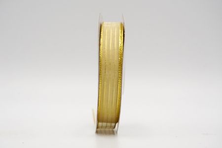 Leicht gelbes goldmetallisches Futterband aus durchsichtigem Stoff_K764G-11-0105