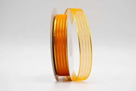 Orange goldmetallisches Futterband aus durchsichtigem Stoff_K764G-14-1052