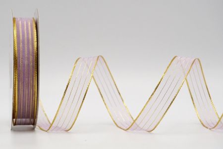 Фіолетова золота металічна стрічка з прозорим підкладом_K764G-14-3812