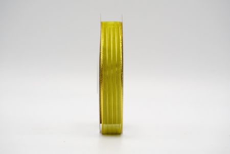 Ruban transparent doublure métallique or vert pomme_K764G-15-0646
