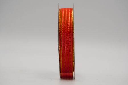 Red Gold Metallic lining Sheer Ribbon_K764G-16-1564