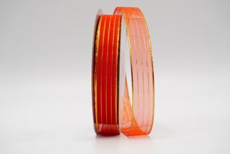 Ruban transparent à doublure métallique or rouge_K764G-16-1564