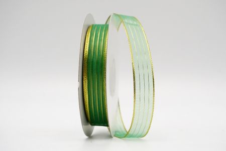 Vihreä kulta metallivuorattu läpinäkyvä nauha_K764G-16-5932