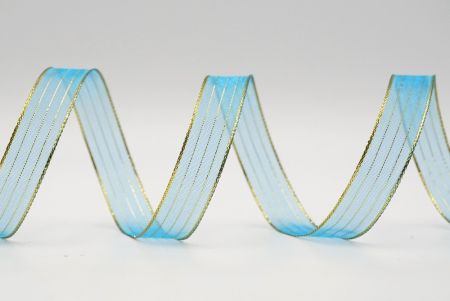 Ruban transparent avec doublure métallique en bleu et or_K764G-18-4147