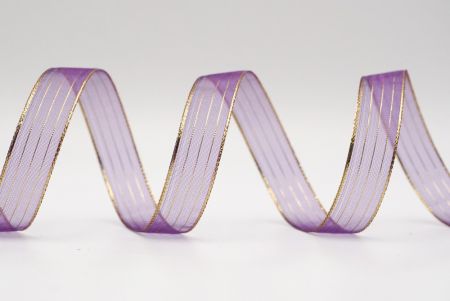 Ruban transparent avec doublure métallique en violet et or_K764G-19-3542