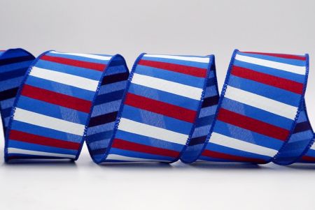 fita com fio azul royal/vermelho/branco para o dia da independência ou decoração diária