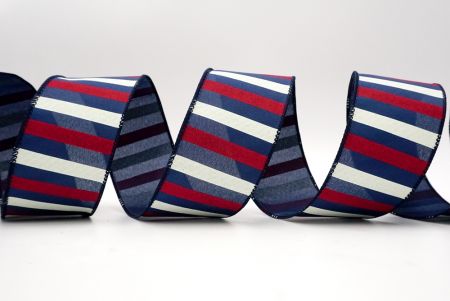 red/white/navy blue wired ribbon for independence day