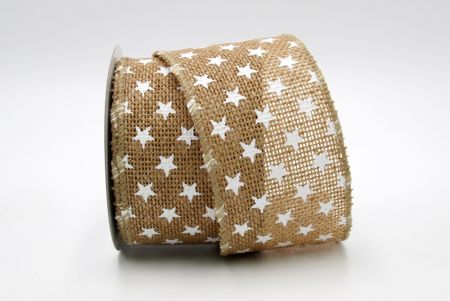 натуральна стрічка зі штучною джутовою тканиною та зірками