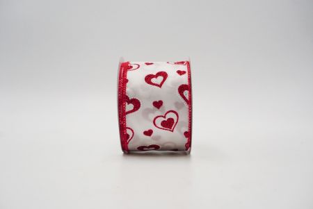 ruban câblé blanc/rouge de la Saint-Valentin