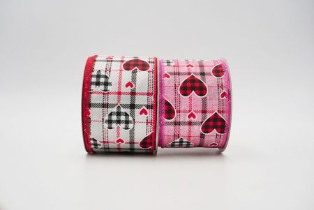 Thin linear plaid with ginham hearts