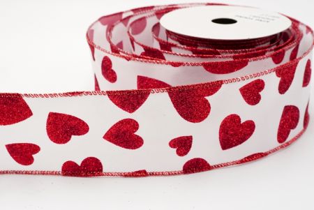 White/red classical love ribbons