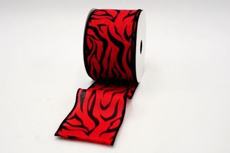 ruban à imprimé zèbre rouge