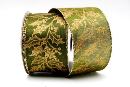 holly leave wire ribbon