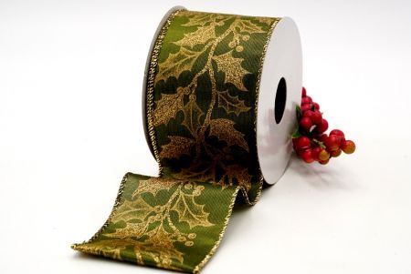 holly leave wire ribbon