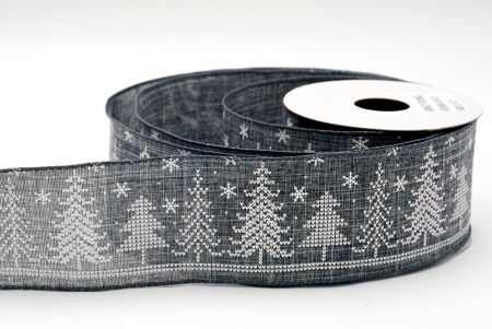 ruban tricoté gris avec motif d'arbre de Noël