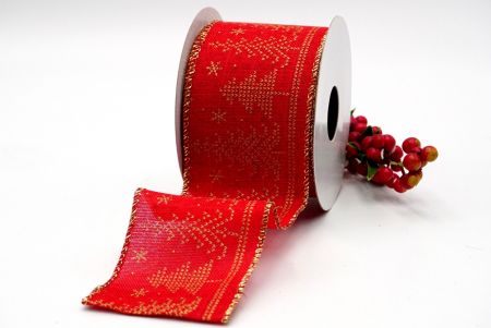cinta con diseños de suéter en rojo y dorado