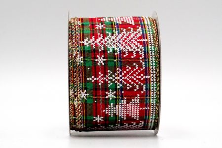 Plaid knit design ribbon