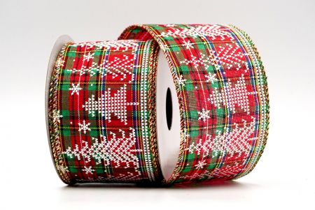 Plaid knit design ribbon
