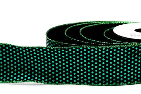 Стрічка з зеленими неоновими крапками з бархатистим покриттям