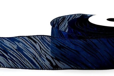 navy blue woven pattern ribbon