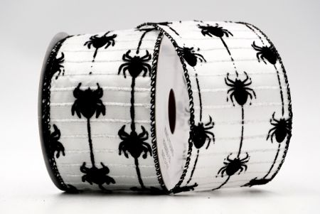 Spinnenseidenband/weiß&schwarz