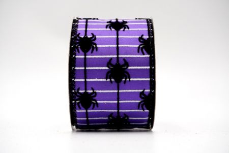 Ruban Toile d'Araignée en Soie d'Araignée/violet&noir
