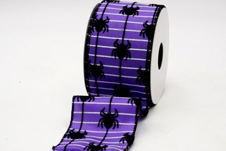 Стрічка з павутинням павука/фіолетова&чорна