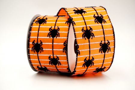 Spider Silk Web Ribbon/orange&black