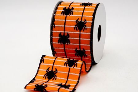 Стрічка з павутинням павука/помаранчева&чорна