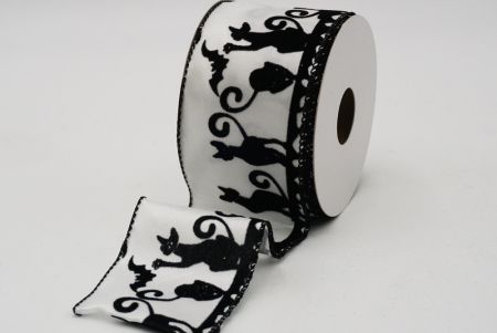 Gatos negros de terciopelo en cinta de tejido liso_KF6510