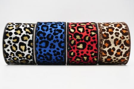 Ruban à imprimé léopard en velours/paillettes_KF6595