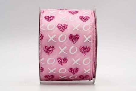 Ροζ γκλίτερ XO ερωτευμένος Κορδέλα_KF6881GC-5-5