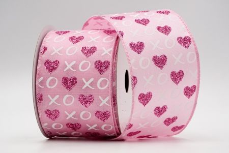 Pink Glitter XO lover Ribbon_KF6881GC-5-5