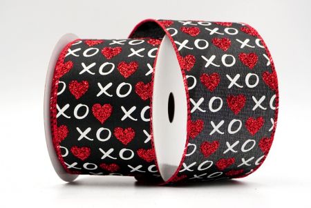Fiocchi amanti XO nero/rosso con glitter Ribbon_KF6881GC-53-7