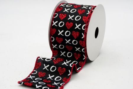 Fiocchi amanti XO nero/rosso con glitter Ribbon_KF6881GC-53-7