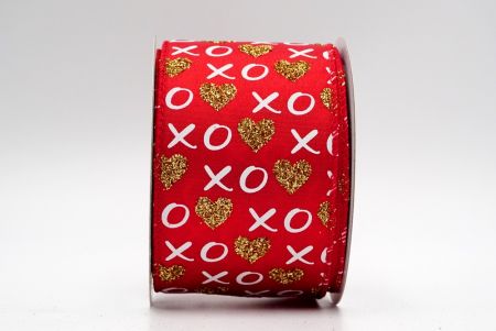 Fiocchi amanti XO rosso/oro con glitter Ribbon_KF6881GC-7G-7
