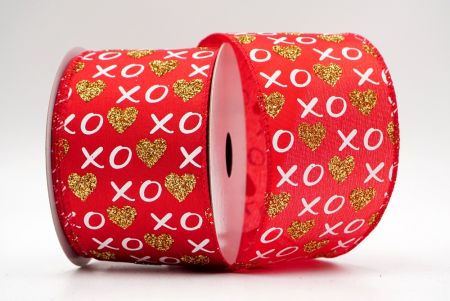 Fiocchi amanti XO rosso/oro con glitter Ribbon_KF6881GC-7G-7