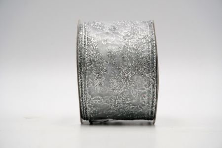 Серебряная прозрачная лента с омелой_KF6943