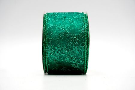 Fita de Cetim Verde com Glitter Mistletoe Sheer_KF6943