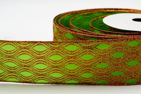 Fita de padrão de glitter verde maçã com cobre_KF6950GZ-15