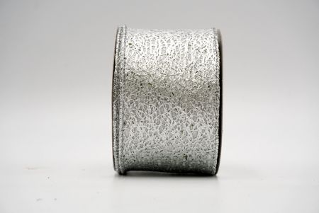 Ruban en fil métallique entrelacé avec des rayures en feuille métallique_argent