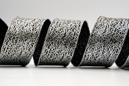 Cinta de alambre entrelazado con rayas de papel de aluminio metálico_negro