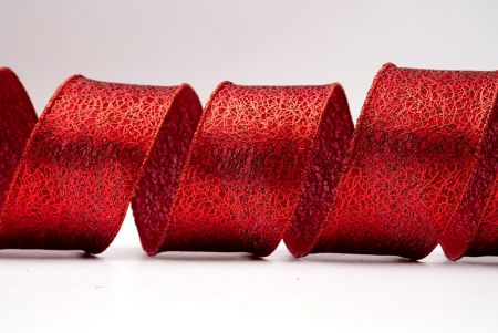 Ruban en fil métallique entrelacé avec des rayures en feuille métallique_rouge