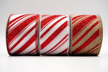 Glitter Stripes Holiday Décor Ribbon_KF7007.KF7008.KF7009
